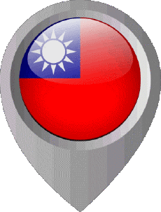 Flags Asia Taiwan Location Pin 