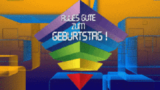 Nachrichten Deutsche Alles Gute zum Geburtstag Zusammenfassung - geometrisch Animierter Hintergrund 002 