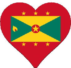 Flags America Grenada islands Heart 