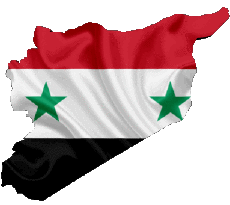 Drapeaux Asie Syrie Carte 