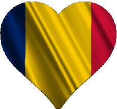 Drapeaux Afrique Tchad Coeur 