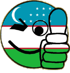 Drapeaux Asie Ouzbékistan Smiley - OK 