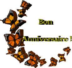 Messages French Bon Anniversaire Papillons Transparent Background 009 
