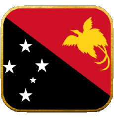 Drapeaux Océanie Papouasie-Nouvelle-Guinée Carré 