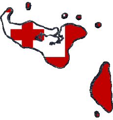 Banderas Oceanía Tonga Mapa 