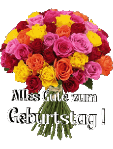 Mensajes Alemán Alles Gute zum Geburtstag Blumen 016 