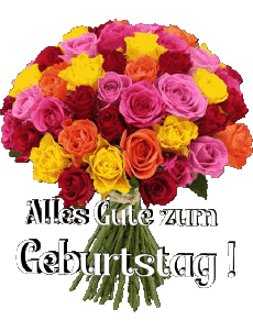 Nachrichten Deutsche Alles Gute zum Geburtstag Blumen Transparenter Hintergrund 016 