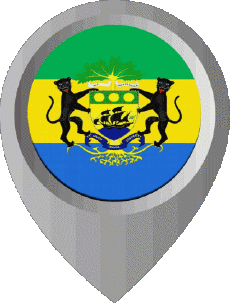 Drapeaux Afrique Gabon Epingle de Localisation 