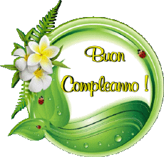 Messagi Italiano Buon Compleanno Floreale Sfondo trasparente 011 