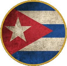 Flags America Cuba Round 