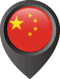 Fahnen Asien China Standort-Pin 