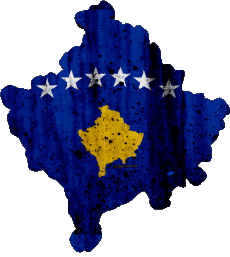 Flags Europe Kosovo Map 