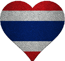 Drapeaux Asie Thaïlande Coeur 