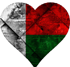 Banderas África Madagascar Corazón 
