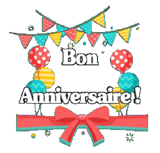Mensajes Francés Bon Anniversaire Ballons - Confetis 006 