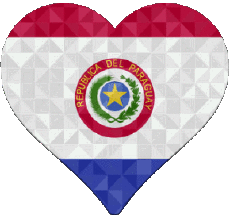 Drapeaux Amériques Paraguay Coeur 