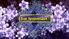 Messages French Bon Anniversaire Floral Animated Background 003 