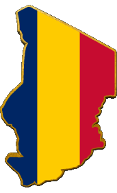 Banderas África Chad Mapa 