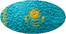 Drapeaux Asie Kazakstan Ovale 