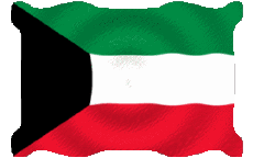 Fahnen Asien Kuwait Welligkeit 