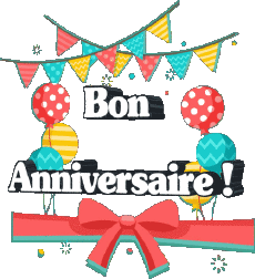 Messages French Bon Anniversaire Ballons - Confetis 006 