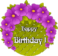 Mensajes Inglés Happy Birthday Floral 019 