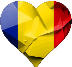 Banderas África Chad Corazón 