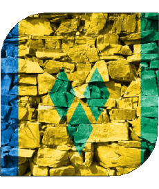 Drapeaux Amériques Saint Vincent et les Grenadines Carré 