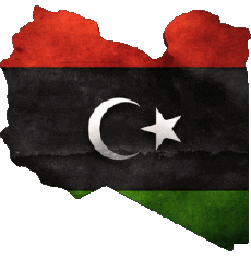 Flags Africa Libya Map 