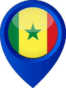 Flags Africa Senegal Location Pin 