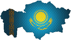 Flags Asia Kazakhstan Map 