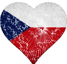 Banderas Europa República Checa Corazón 