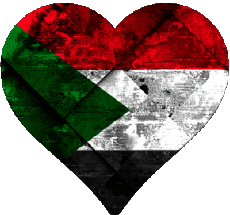 Banderas África Sudán Corazón 