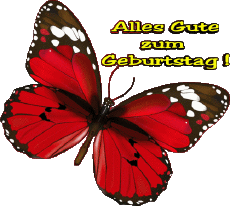 Messagi Tedesco Alles Gute zum Geburtstag Schmetterlinge Sfondo trasparente 004 