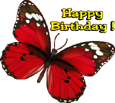 Messages Anglais Happy Birthday Butterflies 004 