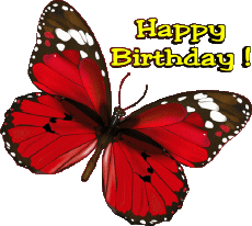 Messagi Inglese Happy Birthday Butterflies Sfondo trasparente 004 