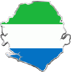 Bandiere Africa Sierra Leone Carta Geografica 