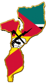 Bandiere Africa Mozambico Carta Geografica 