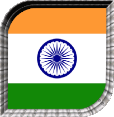 Bandiere Asia India Quadrato 