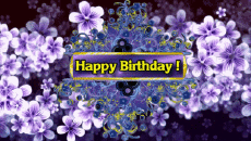 Messages Anglais Happy Birthday Floral Fond Animé 003 