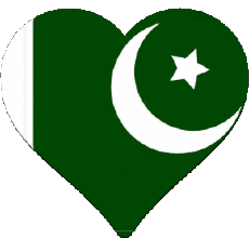 Banderas Asia Pakistán Corazón 