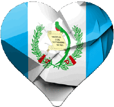 Drapeaux Amériques Guatemala Coeur 