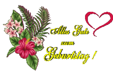 Messages German Alles Gute zum Geburtstag Blumen Transparent Background 007 