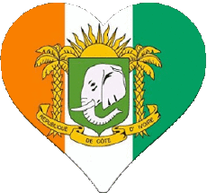 Drapeaux Afrique Côte d Ivoire Coeur 
