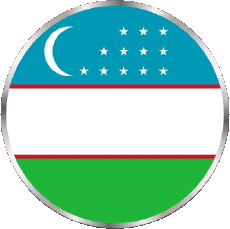 Drapeaux Asie Ouzbékistan Rond 