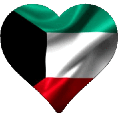 Banderas Asia Kuwait Corazón 