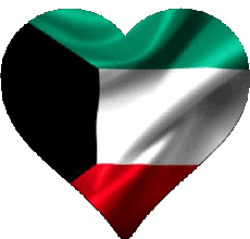 Bandiere Asia Kuwait Cuore 