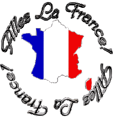 Mensajes Francés Allez La France Carte - Drapeau 