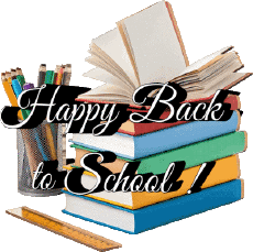 Messages English Happy Back to School Transparent Background 006 