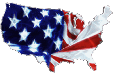 Flags America U.S.A - National Map 
